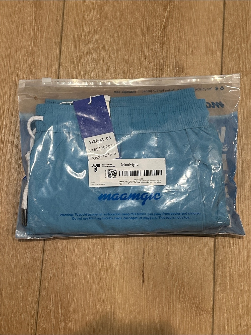 MaaMgic Men’s Light Blue Swim Trunks